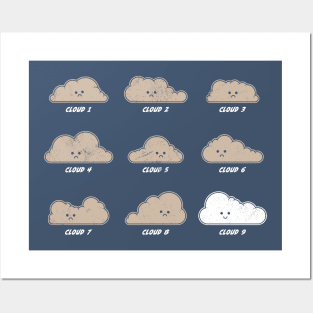 Cloud 9 — Smiling Cloud Cartoon Posters and Art